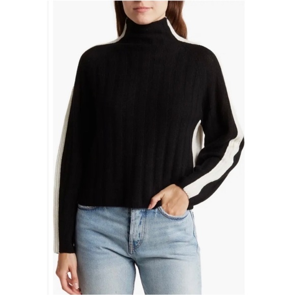 360 Cashmere wool and cashmere color block sweater NEW